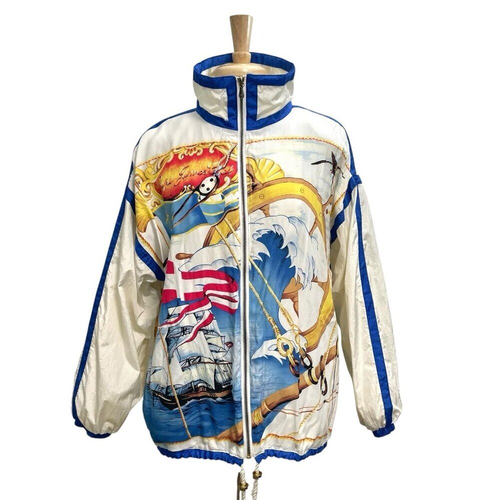 Vintage East West Nautical Boat Ship Retro Windbreaker Jacket size Small